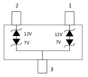 Blockdiagramm - Littelfuse SP712 Asymmetrisches 640-W-TVS-Diodenarray